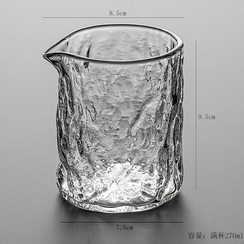 

Японська ручна робота Прозора скляна чашка для чаю Постачання для чайного набору Кунг-фу Роздільник чаю Чайхай Побутове приладдя для чайної церемонії Нове 270ml