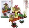 Plastikbausatz LEAN Toys Blumen in Töpfen 7 Stück zwei Regale, 1446 Teile