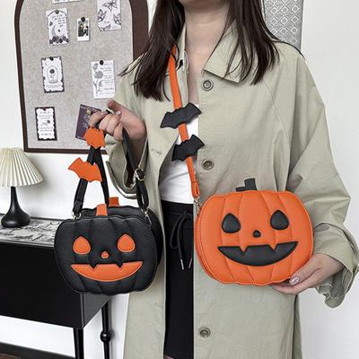 Pumpkin Crossbody Bag Halloween Pumpkin Purse Shoulder Bag with Adjustable Shoulder Strap for Party Street Daily Wear