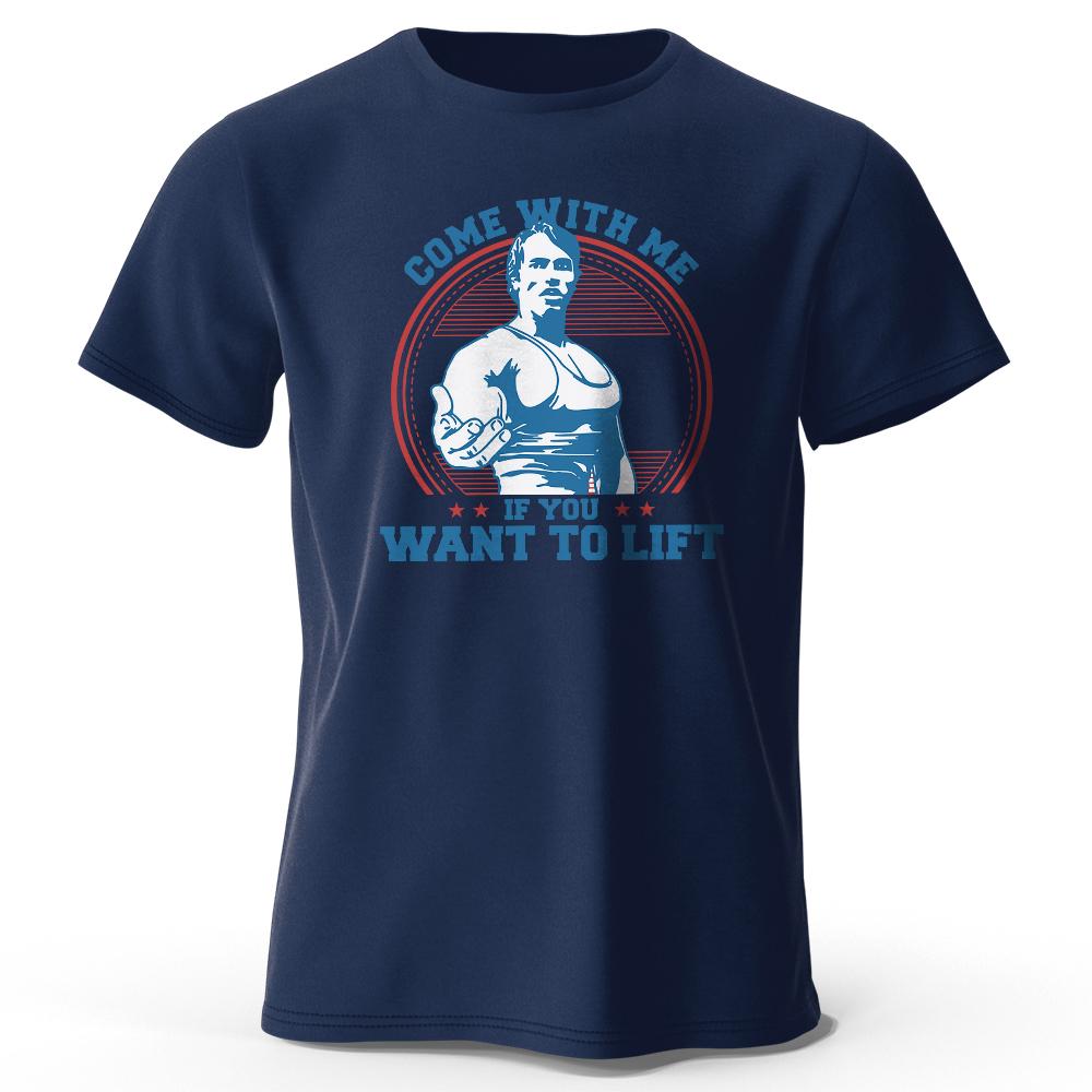 Come with Me If You Want To Lift Printed Men's T-Shirt 100% Cotton Oversized Funny Graphic Tees for Men Summer Tops