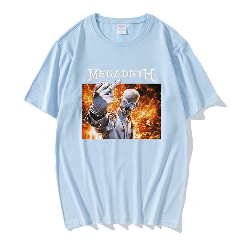 Megadeth I Don't Care Graphic Merch Tees O-neck Summer Short Sleeve T-shirt Unisex Streetwear Hip Hop Heavy Mental Tshirts