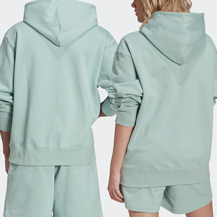 Adidas Originals Trefoil Embroidered Solid Color Hoodie Men Hoodie Green HF6378