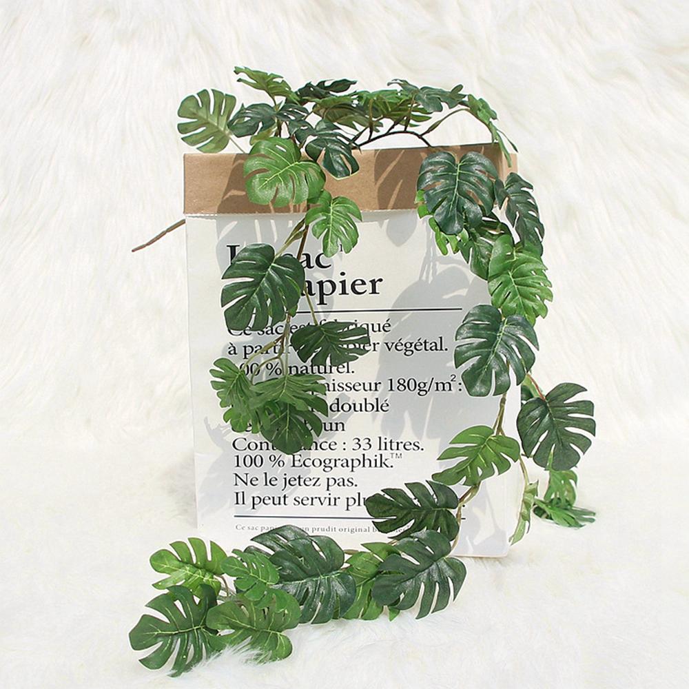 Balcony Floral Faux Plant For Wedding Home Decor Artificial Plant Hanging Rattan Turtle Leaf Vine
