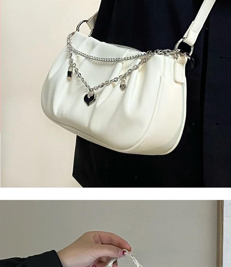 Cloud Pleated Chain Underarm Handbag - Chic Niche Design for Women, Versatile Shoulder & Messenger Style