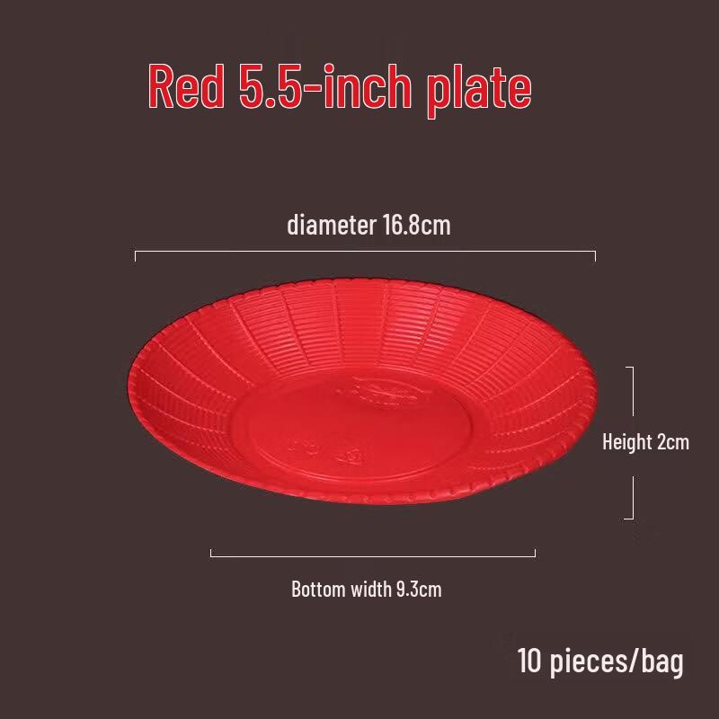 Disposable Round Red Plastic Plates