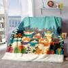 2026 New Arrivals 1pc Sdoo Vintage Christmas Cat Flannel Blanket - Soft Warm All-Season Throw with Festive Santa Hats & Scarves, Cozy 2D Printed Holid