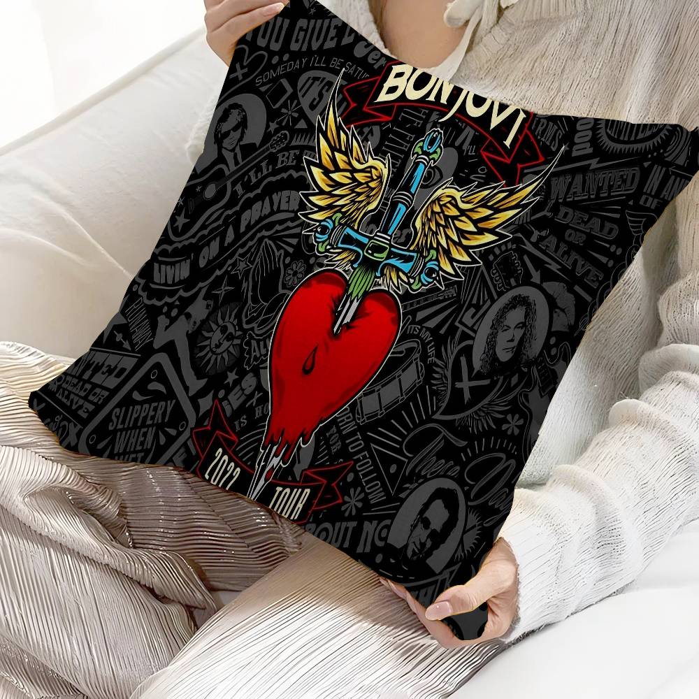 B-Bons J-Jovi Cushion Cover Pillow Cover Decor Pillowcase Printed Cushion Case For Couch