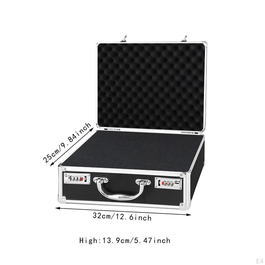 Aluminum Frame Carrying Case with Combination Lock for Personal Items Foam Insert Tool Box
