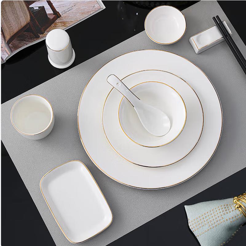 Taishun Gold Rim Ceramic Dinner Plate