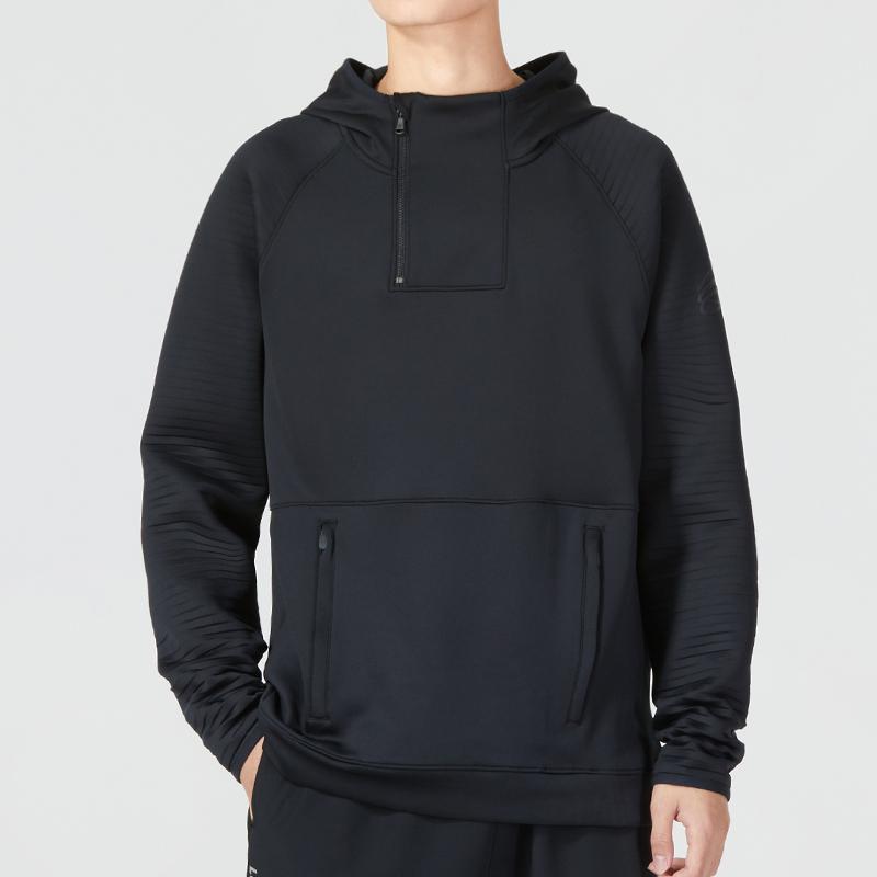 Under Armour Curry Playable Jacket Solid Color Sports Casual Hooded Pullover Long Sleeve Sweatshirt Men Jackets Black 1374296-001