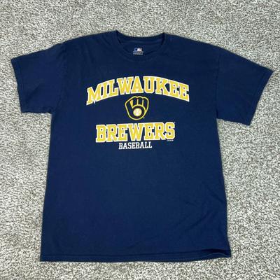 Milwaukee Brewers Shirt Mens Large Blue MLB Baseball T Shirt Tee Sports Adult