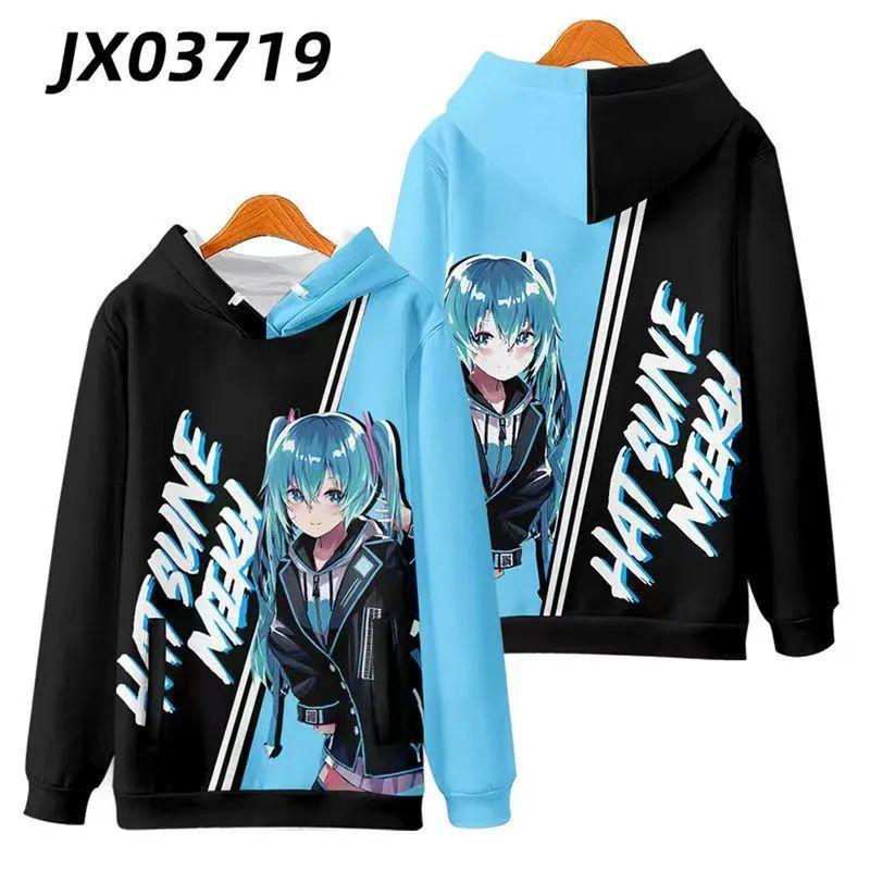New Fashion Cartoon Hatsune Miku Anime Characters Winter 3D Printed Zipper Hooded Sweatshirt Friend Surprise Birthday Gifts