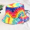 Sun Hat Tie-die Printed Reversible Double-sided Men and Women Bucket Hats for Hunting