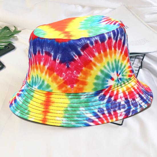 Sun Hat Tie-die Printed Reversible Double-sided Men and Women Bucket Hats for Hunting