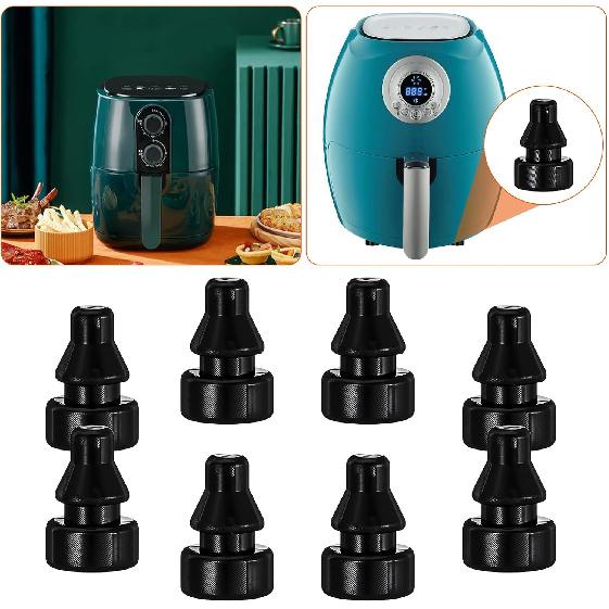 8Pcs Rubber Feet for Slow Cookers, Replaceable Slow Cooker Legs Pot Ert Accessories Prevent Scratches Marks and Damages Rubber Push-in Bumper, Black