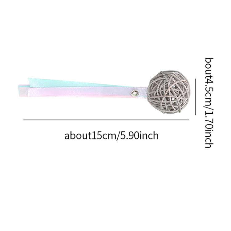 Juguete para Gato Bola de Ratán Multicolor Cola de Serpentina Campana Juguete Interactivo para Jugar Suministros para Mascotas gris