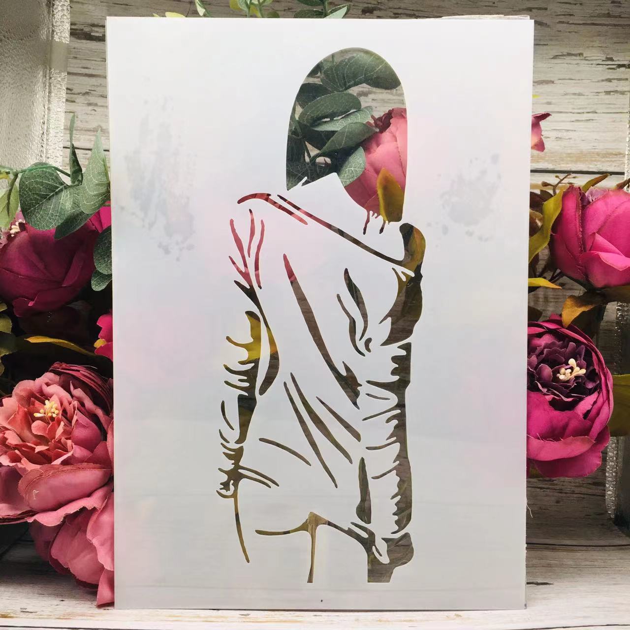 

A4 29 см Модна дівчина DIY Накладення трафаретів Настінні розписи Альбом для розмальовок Декоративний шаблон для тиснення червоний