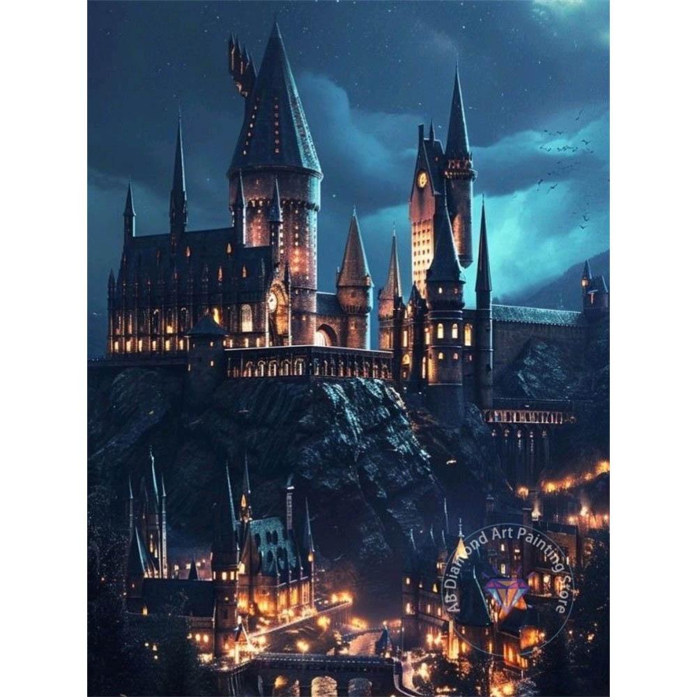 Harry Potter Holwarts Castle Picture Diamond Painting Kit 5D DIY Round Diamond Embroidery Handicraft Home Decor