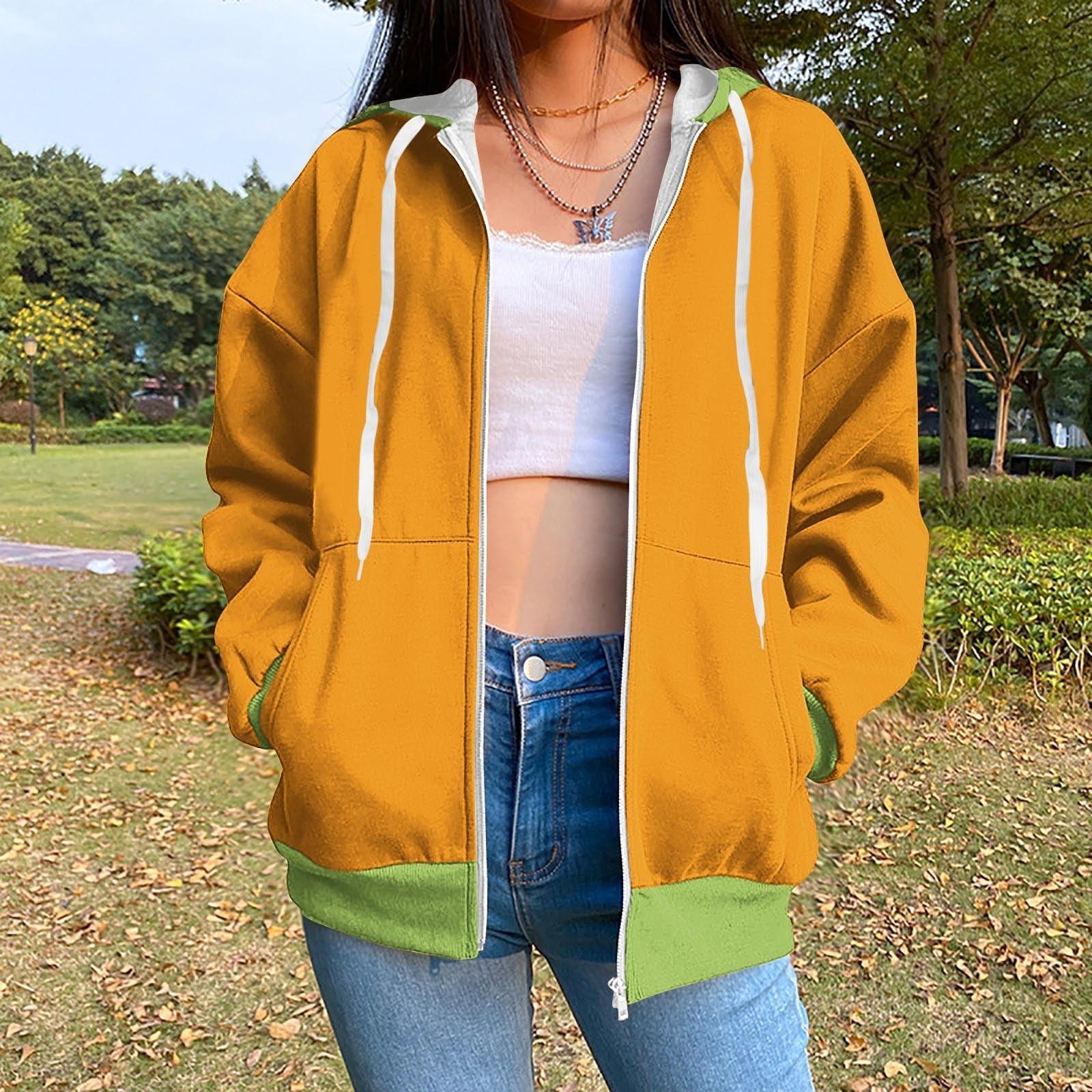 Толстовка с капюшоном на молнии для женщин с длинным рукавом — фото 8