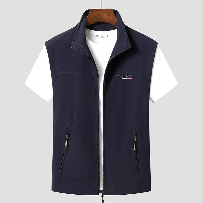 

Четыре сезона мужской тонкий жилет водонепроницаемый быстросохнущий дышащий многокарманный функциональный жилет куртка повседневная рабочая одежда мода 5XL