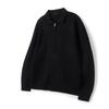 HERVINO Soft Zip-Up Collar Muscle Knit [Black]