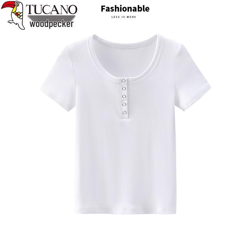 

Women s Ribbed U-Neck Short Sleeve Slim Fit T-Shirt M