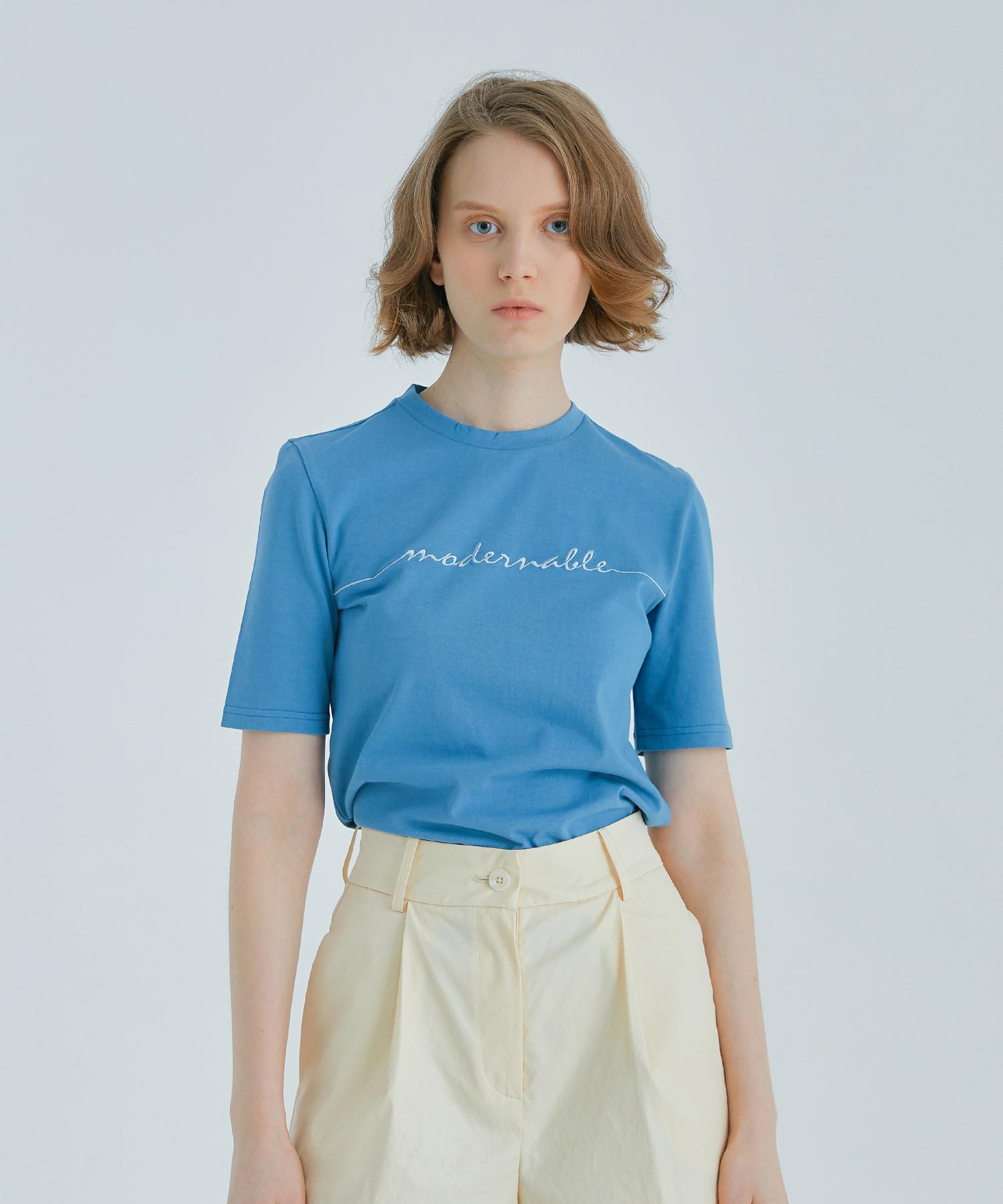 Modern Able Cotton Basic T-Shirt - Blue M