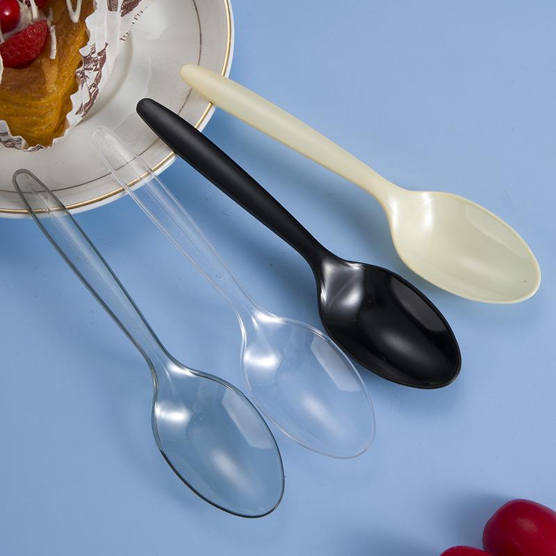 Yellow Disposable Plastic Spoon for Ice Cream, Dessert, Takeaway, and Rice (DS1)