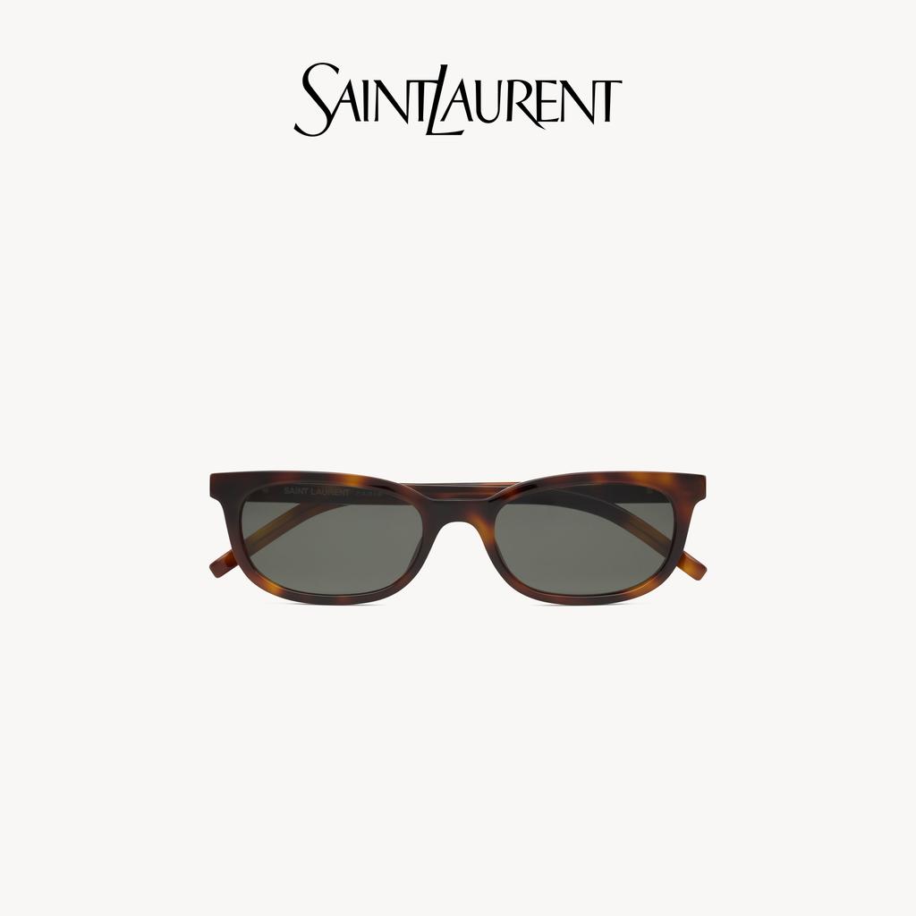 Saint Laurent Oval Sunglasses In Havana Gray Unisex Sunglasses 862898Y99562359