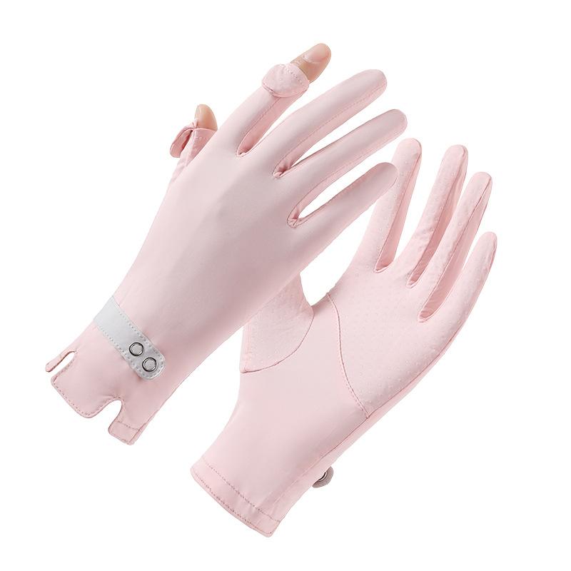 Sunscreen gloves women's UV protection spring and summer non-slip driving ice silk outdoor cycling thin original yarn sunscreen gloves