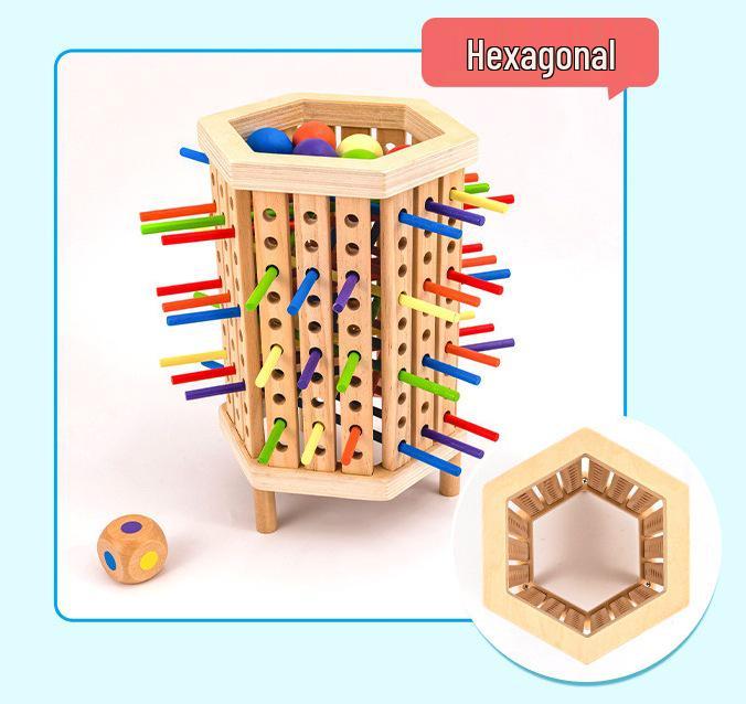 Early Education Wooden Pick-Up Sticks: 3-in-1 Color Recognition, Parent-Child Interaction, and Balance Table Game.