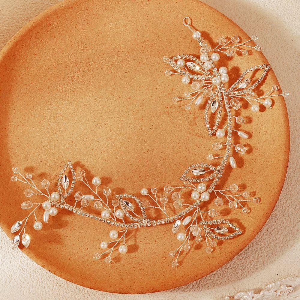 Sparkling Flower Hair Comb Rhinestone Headpiece Elegant Bridal Headband Girls