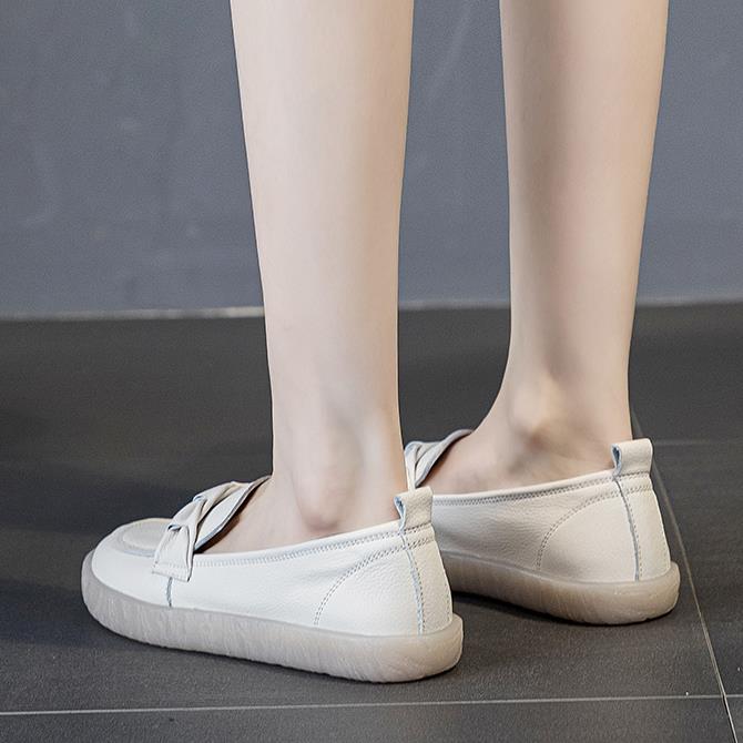 Fashion Women's Ladies Female Genuine Leather Flats Platform Slip On Soft Loafers Zapatos Mujeres Mocasines Spring Vulcanized Shoes