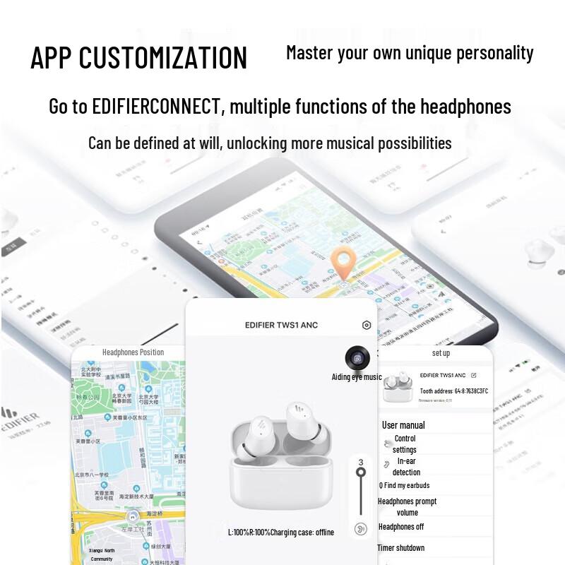 Edifier TWS1 ANC Noise Cancelling Bluetooth Earbuds