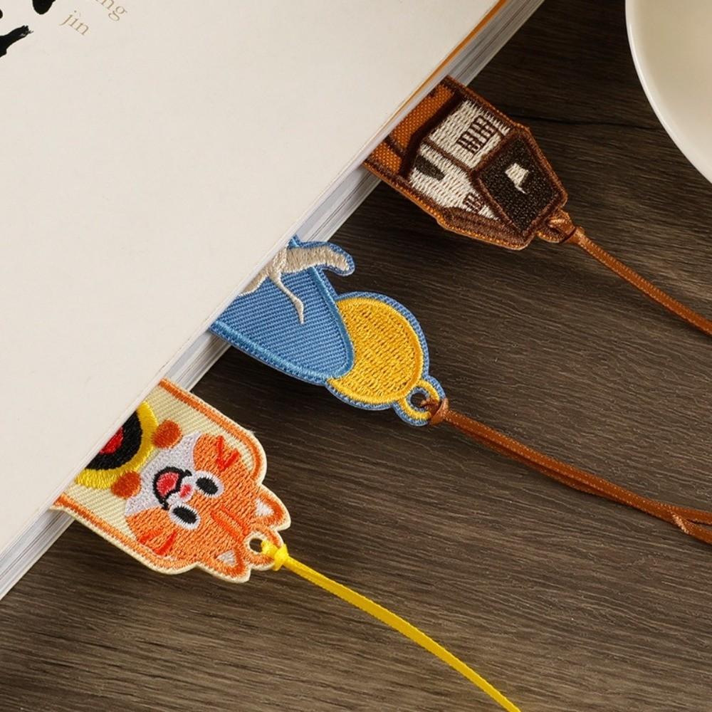 with Rope Embroidered Page Markers Chinese Style DIY Decor Cloth Patches  Reading Gift