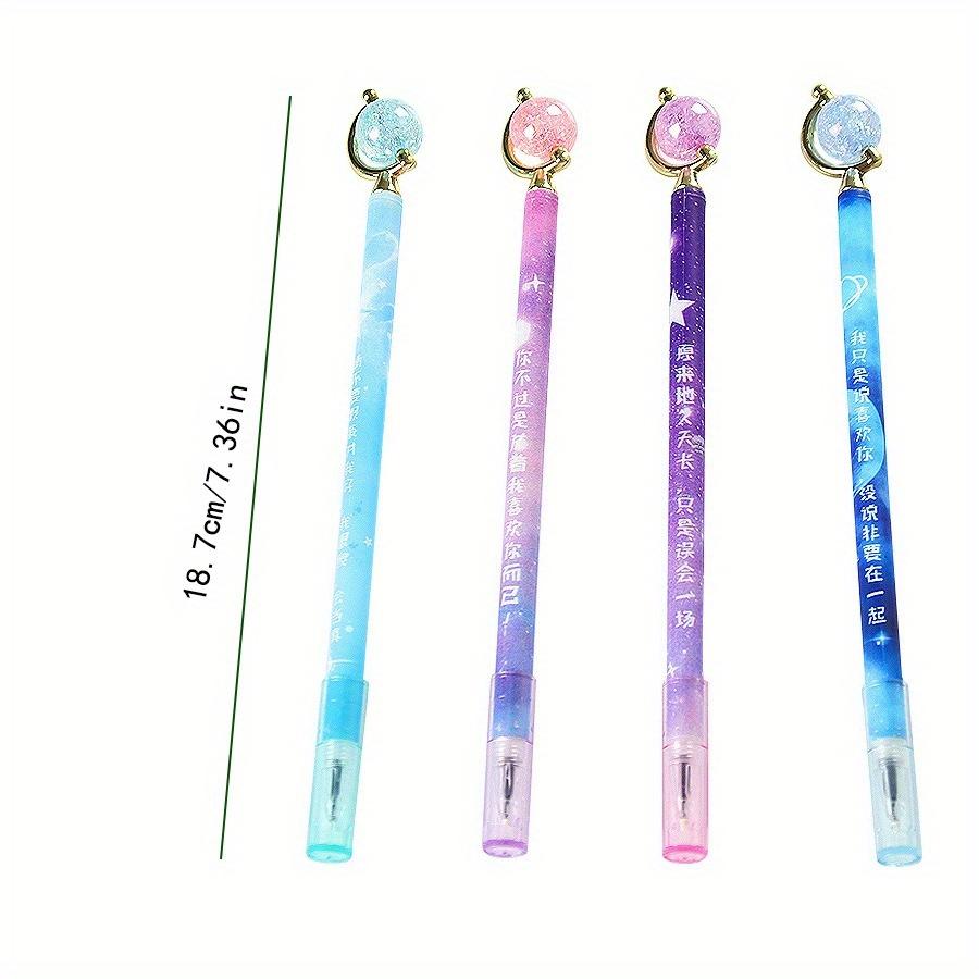 Back to school season 1Pc 0.5mm creative crystal globe gel pen cap removal fun text flower film styling pen cute stationery water-based pen