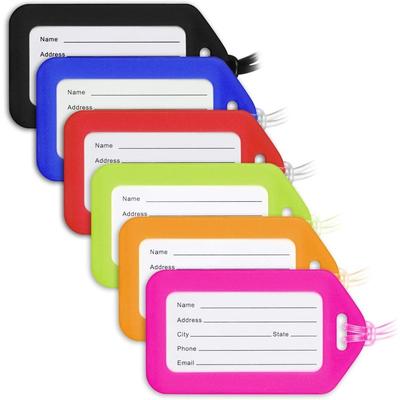 Plastic Luggage Tags Colorful Suitcase Tags with Privacy Id Cards & Secure Buckle Straps Durable Baggage Tags for Travel Luggage Backpacks