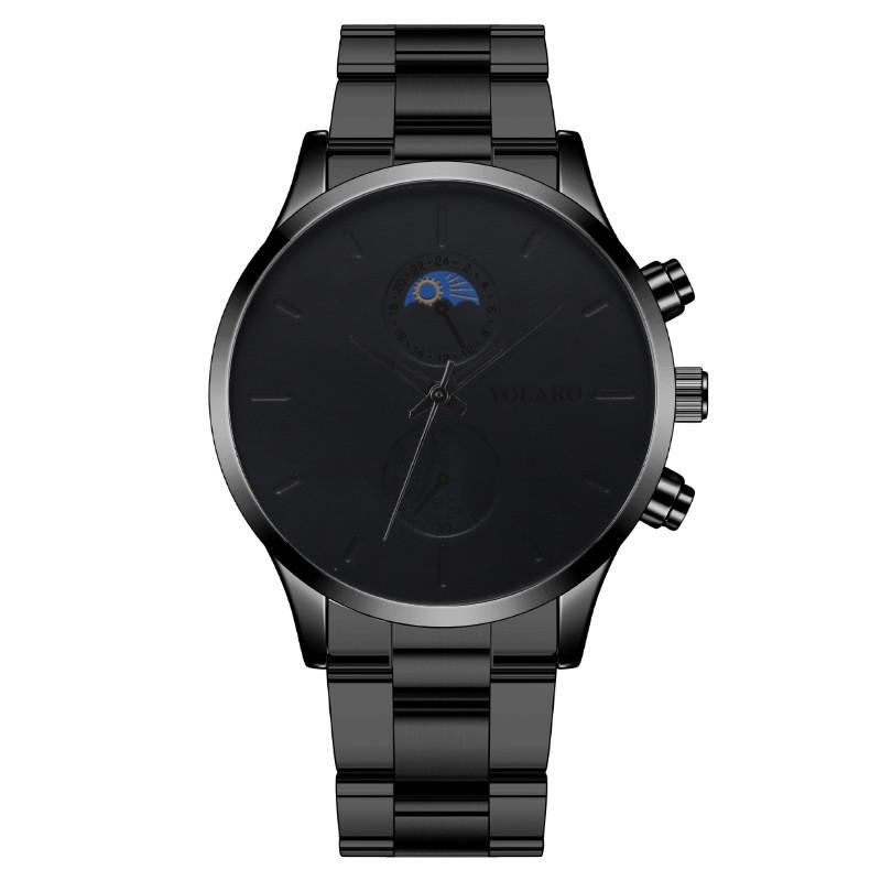 Moon Two Eyes Men Watch With Quartz Movement And Stainless Steel Strap For Fashion Style