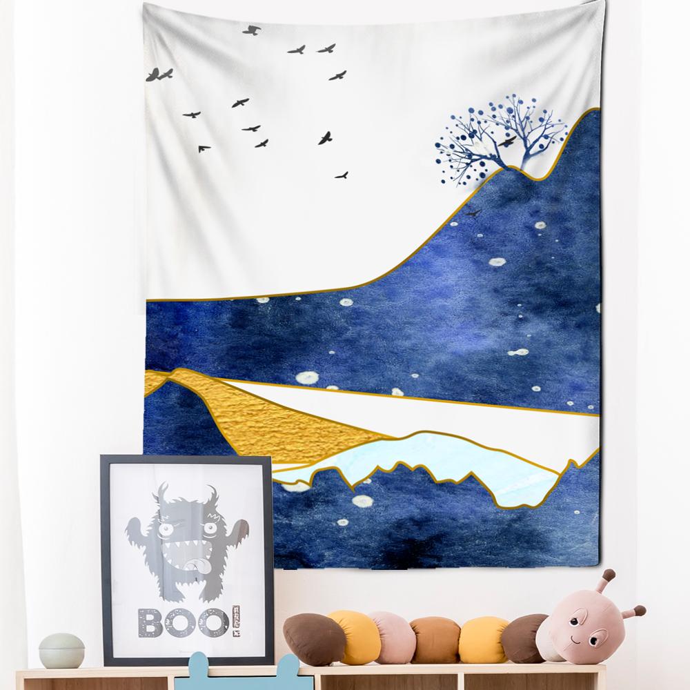 Japanese Illustration Tapestry Wall Hanging Colorful Bohemian Small Fresh Ins Wind Mattress Living Room Home Decoration