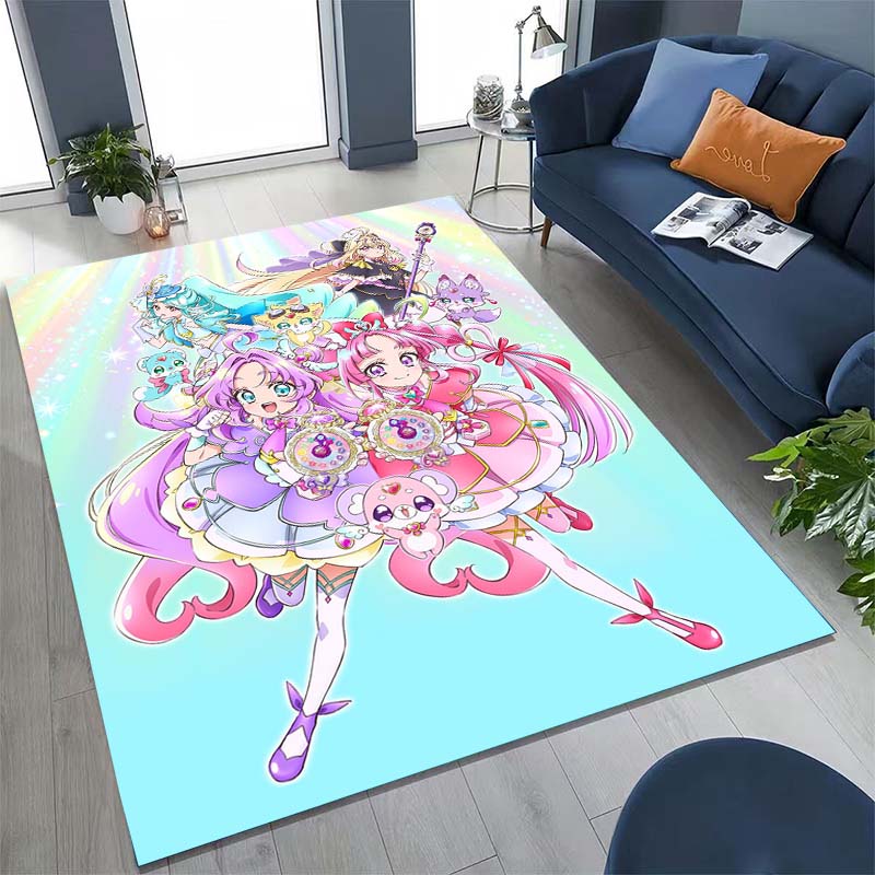 Cute Cartoon Pretty Cure Pattern Rug, Large Area Non-slip Washable Rug,, Suitable for Bedroom Home Decoration.666