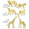 12 Set of Gold Plastic Animal Figurines Jungle Wild Animals Models Mini Animals Desktop Ornament