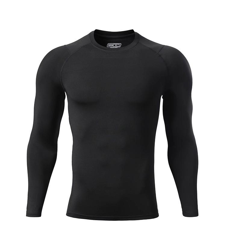 Men's Quick-Dry Tight-Fit Long Sleeve Plus Velvet Running Top for Autumn/Winter