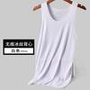 Men's white vest, ice silk seamless, soft and elastic backing, slim-fitting loungewear, comfortable and sweat-absorbing trend