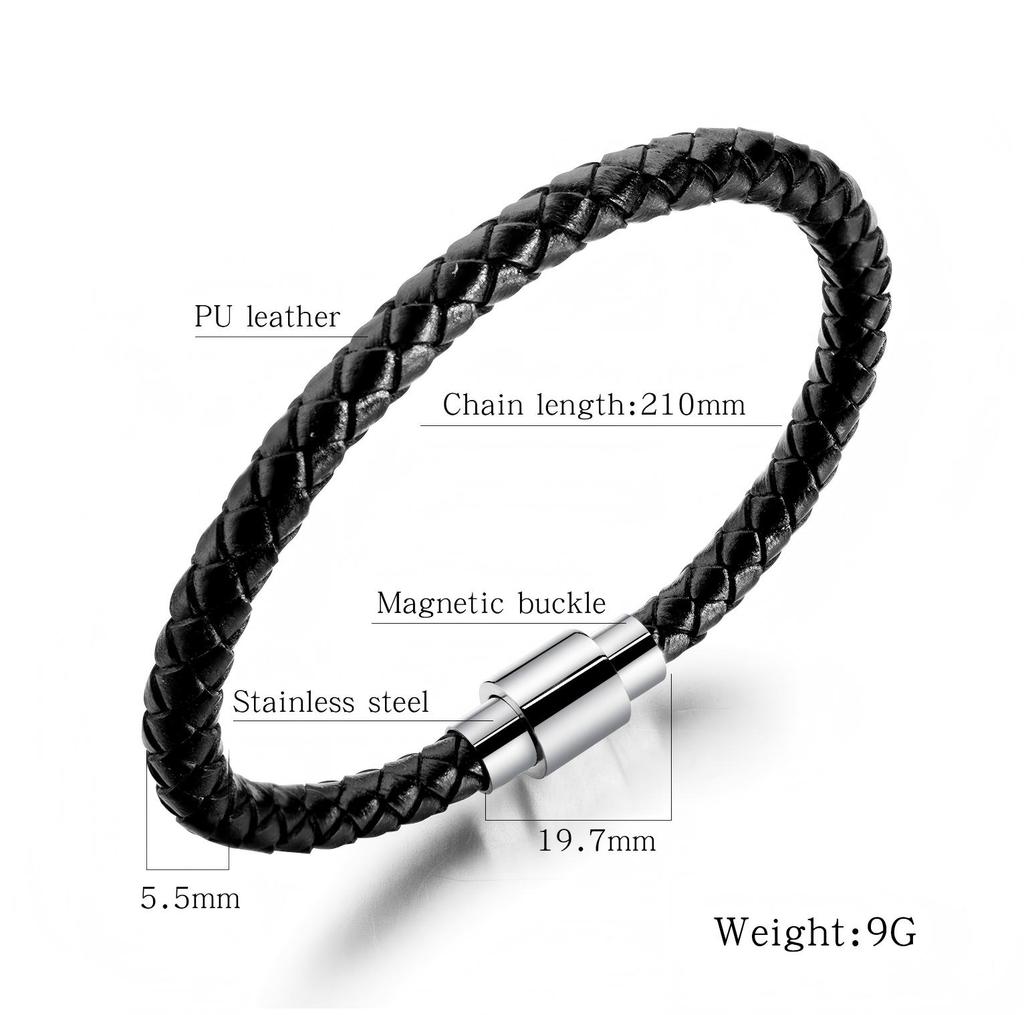 Minority Bracelet Minimalist Black Woven Leather Rope Bracelets Non Tarnish Stainless Steel Mexico Jewelry ALN25122945