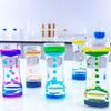 Double Colors Oil Hourglass Timer Creative Acrylic Floating Motion Bubble Timer Descending Sensory Bubble Movement Sensory Toys