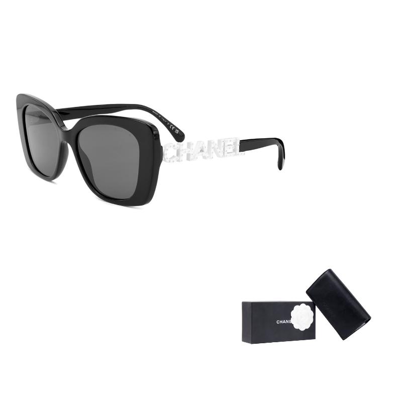 CHANEL fashionable and avant-garde butterfly sunglasses women's black