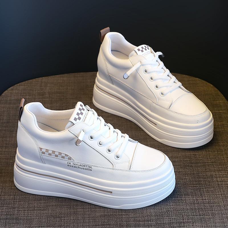 

белые туфли на платформе с увеличением внутренней высоты женские весенние новые одинарные туфли маффин универсальные спортивные и повседневные женские туфли 39 хаки