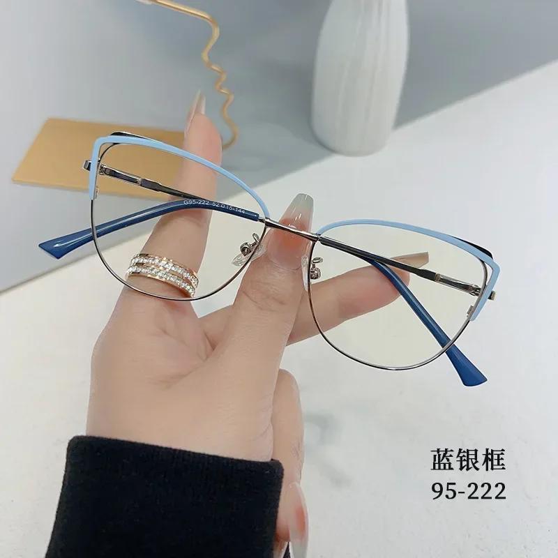 New Fashion Anti Blue Light Blocking Glasses Women Men Retro Cat Eye Frame Reading Computer Clear Lens Simple Female Eyeglasses