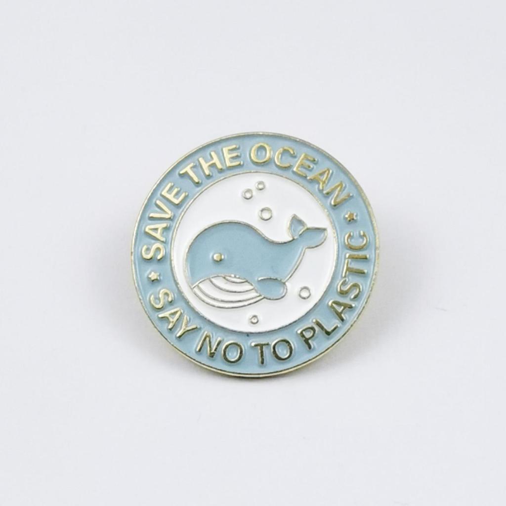 Whale Cartoon Badge: Protect Whales Clothing and Bag Accessory