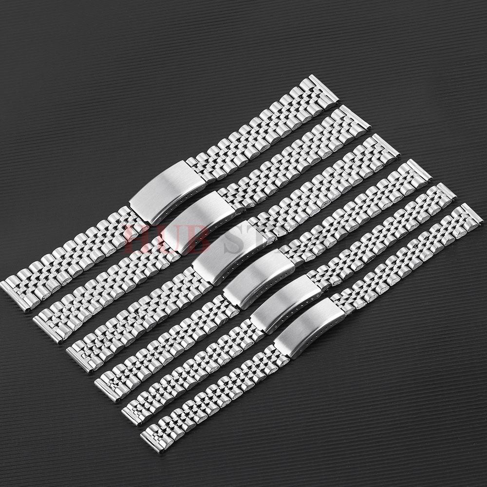 Stainless Steel Watchband 12mm 14mm 16mm 18mm 20mm 22mm for Omega for Seiko Strap Men Adjustable Folding Buckle Watch Accessory